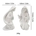 Statua della Vergine Maria in ginocchio in resina bianca con dimensioni dettagliate - Maria Bianca (MCD-005)