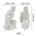 Statuina religiosa in resina bianca, posa inginocchiata, altezza 12,7 cm, peso 210 g - Re Magio Bianco Inginocchiato (MCD-008)