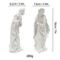 Statua del saggio in resina bianca con dettagli su dimensioni e peso per l'arredamento - Re Magio Bianco in Piedi (MCD-009)