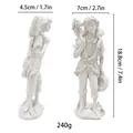 Scultura in resina bianca ragazzo con agnello, 18,8x7cm, statuetta peso 240g - Pastore Bianco (MCD-011)