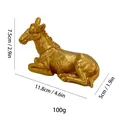 Ornamento animale in resina dorata con trama metallica, 11,8x5x7,5 cm per decorazione casa - Asino Dorato (MCD-013)