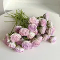 Handmade crochet bouquet with pink and white gradient roses and green stems - Sri Lankan Lilac Pink