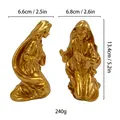 Statuine religiose dorate in resina in ginocchio con dimensioni e vesti dettagliate - Maria Dorata (MCD-016)