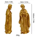 Statuine religiose in resina dorata, dimensioni 18,8x8cm per decorazioni pasquali - Giuseppe Dorato (MCD-017)