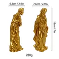Statuetta religiosa in resina dorata stile europeo per arredo, vista frontale e lato - Re Magio Dorato in Piedi (MCD-020)