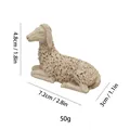 Statuina di pecora in resina color crema con trama di lana per decorazione casa - Pecora Beige (MCD-023)