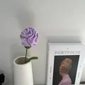 Handmade crochet flower in lavender purple with green stem for home floral decoration - Light Purple