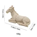 Statuina di asino sdraiato in resina per decorazione casa, lunghezza di 11,8cm - Asino Beige (MCD-024)