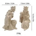 Statua Re Magio in resina avorio, decorazione religiosa da 12,7cm per la casa interna - Re Magio Beige Inginocchiato (MCD-030)