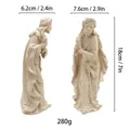 Set di due figurine religiose in resina beige con altezza di 18cm e dimensioni - Re Magio Beige in Piedi (MCD-031)