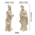 Statuine religiose in resina bianco crema con altezza 18,2cm e peso totale di 260g - Re Magio Beige con Regalo (MCD-032)