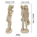 Statuetta pastore in resina con agnello 18,8cm decorazione casa vintage bianco crema - Pastore Beige (MCD-033)
