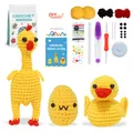Kit de ganchillo DIY con lana y herramientas para muñecos de pollo y huevos - Paquete de Material de Pato Sonoro BB