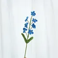 Single stem handmade crochet blue forget-me-not flower with green leaves for home decor - Dark Blue
