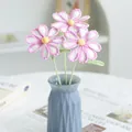 Handmade crochet pink and white lotus bouquet in a modern grey geometric vase - Gradient Light Pink