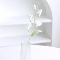 Handcrafted white crochet lily of the valley flower in a glass vase for home decor - White Freesia