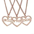 Dettaglio del set di collane Best Friends a forma di cuore puzzle in oro rosa - Puzzle Oro Rosa in Tre Pezzi (A1267ROGO)