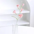Handmade crochet pink freesia flower bouquet in glass vase for home decor - Pink Freesia