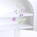 Handmade crochet lavender freesia flower bouquet in a decorative glass vase - Light Purple Freesia