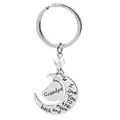 Silver 'I Love You To the moon and back' keychain for Grandpa with heart and moon pendants - Grandma