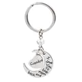 Detail of Grandpa heart and crescent moon pendant with I Love You engraved message - Grandpa