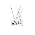Best Friends ketting en sleutelhanger set met gegraveerde hondenbot puzzelhangers - Zilveren Splits Set (A1679SI Zilver)