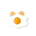 Cute cartoon fried egg enamel brooch pin with tiny eggshell ears and golden metal edges - Fried Egg (XZ0034)