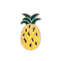 Detailed view of an alloy pineapple enamel brooch with yellow filling and gold mesh lines - Pineapple Style (XZ0012)