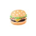 Cute enamel hamburger brooch pin with colorful cartoon design and gold metal edges - Cheeseburger (XZ0035)
