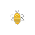 Spilla creativa a forma di ape in smalto per giacche e zaini in giallo e argento - Ape Cartone Animato Giallo Argento (XZ0179)