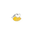 Creative bee enamel brooch with silver heart-shaped wings for jackets and backpacks - Yellow Body Silver Heart Hollow Wings (C1111-3)