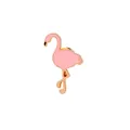 Pink flamingo enamel brooch with golden metal edges for clothing and bag accessories - Pink Flamingo Style (XZ0038)