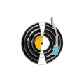 Pin esmaltado de tocadiscos de vinilo retro con detalles de colores y aguja de plata - Estilo Disco de Vinilo (XZ0224)