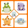 DIY Crochet Beginner Kit featuring frog, octopus, chick and pufferfish yarn animals - Balloon Doll Set (English Video)