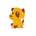 Lindo pin de esmalte de perro amarillo sentado con manchas marrones broche decorativo - Estilo Cachorro (XZ0225)