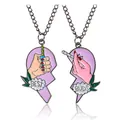 Set collana BEST BUDS con ciondolo a cuore in smalto lavanda e design accendino - Stile di Giuntura Accendino E Sigaretta / Viola (XL536)