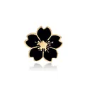 Elegante kersenbloesem broche van zwart emaille en goud op een witte ondergrond - Zwart (XZ0218)