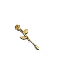 Elegante broche de rosa dorada esmaltada para trajes y vestidos con tapa de seguridad - Dorado (XZ0357)