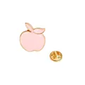 Spilla smaltata mela rosa in lega di zinco dorata con chiusura a farfalla sicura - Stile Mela Rosa (XZ0167)