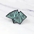 Mint green origami enamel brooch featuring sparkling faces and heart designs - Mint Green Origami Expression (XZ0373)
