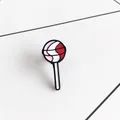 Lollipop enamel brooch pin in pink and white spiral design for fashion accessories - Pink White Red Spiral Style (XZ0664)