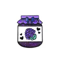 Pin de esmalte de tarro de mermelada de uva morada con lazo azul y corazones - Estilo Uvas Púrpura (XZ0553)