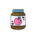 Cute honey jar enamel brooch pin with glitter filling and cartoon apple label decoration - Red Apple Style (XZ0554)