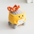 Handmade crochet emotional support dumpster fire plush doll with funny quote card - Yellow Dumpster Fire