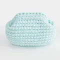 Borsa a mano artigianale in cotone intrecciato color verde menta a forma di nuvola - Azzurro