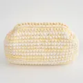 Borsa a mano in cotone fatta a mano all'uncinetto con trama mista giallo e bianco - Misto Giallo Bianco