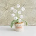 Handmade crochet lily of the valley potted plant with white bells and green leaves - White Lily Of The Valley Shape