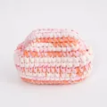 Borsa in cotone intrecciata a mano con strisce orizzontali rosa bianche e arancioni - Righe Rosa Bianco Arancione