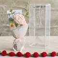 Handmade crochet flower set with pink rose and yellow blossom in a premium gift box - Skin Tone Style (玫瑰-肤色小PET盒)