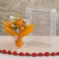 Bouquet di girasoli fatto a mano all'uncinetto in confezione regalo con borsa arancione - Tulipano Tondo (Arancione) / Arancione